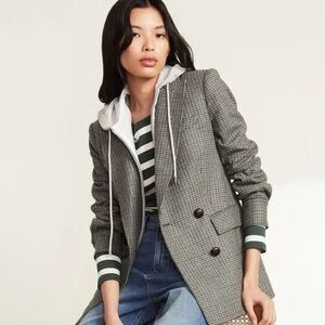 Veronica Beard Pyle Dickey Grey Houndstooth Blazer Jacket - Size 0